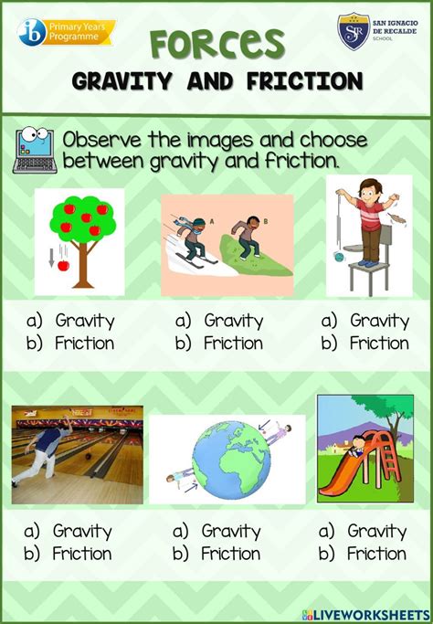 Friction And Gravity Worksheet | Science lesson plans elementary, Friction activities, Gravity ...