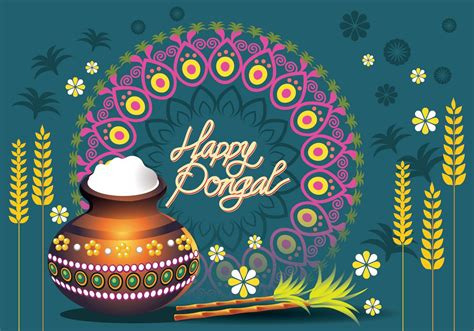 Download Vector Illustration of Happy Pongal Greeting Card Vector Art. Choose from over a ...