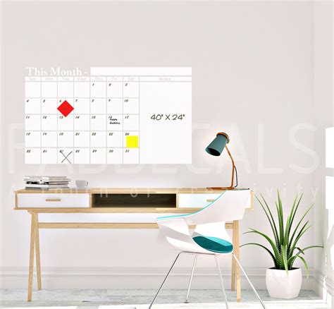 Whiteboard Calendar Office Monthly Calendar Dry Erase | Etsy