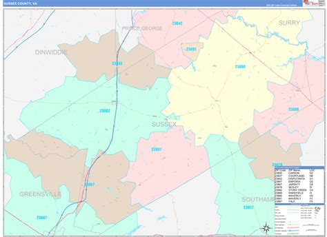 Maps of Sussex County Virginia - marketmaps.com