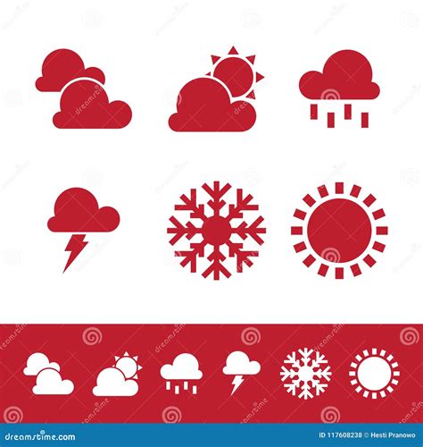 Flat Design Vector Weather Icons Design Elements On The White Background Stock Vector ...