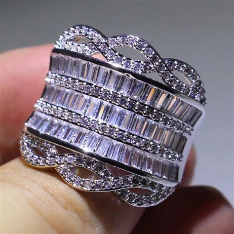 Luxury Jewelry Unique 925 Sterling Silver Full Stack 5A Cubic Zirconia ...