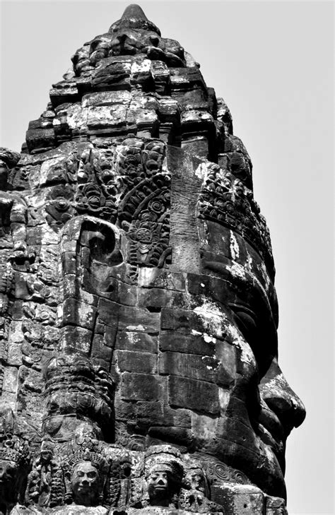 Free Images : rock, monument, statue, asia, sculpture, art, ruins, cambodia, monolith, angkor ...