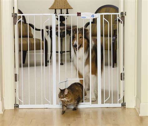 Extra Tall Walk-thru Pet Gate With Pet Door | Pet gate, Dog gate, Tall pet gate