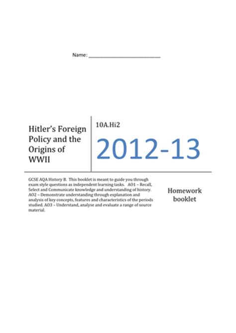 Hitler's Foreign Policy and Origins of WWII Termly | Teaching Resources