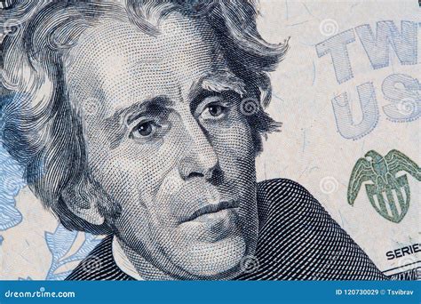 Andrew Jackson Portrait on 20 US Dollar Bill. Stock Image - Image of ...