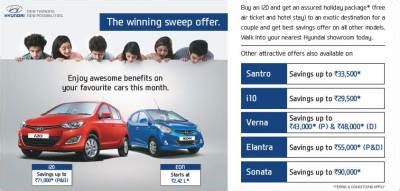 Hyundai India July 2014 Winning Sweep Discount Offers in India