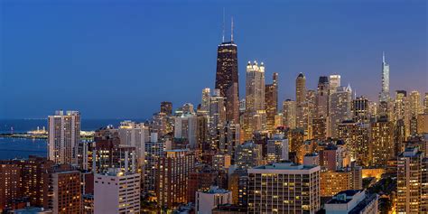 Chicago's Streeterville at Dusk Panoramic Photograph by Adam Romanowicz - Fine Art America