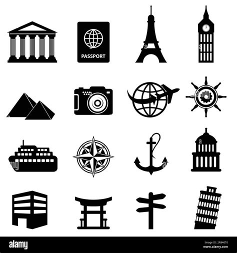 Travel and tourism icon set Stock Vector Image & Art - Alamy