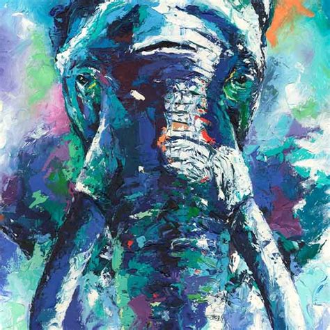 ELEPHANT OIL PAINTING abstract elephant painting modern oil | Etsy