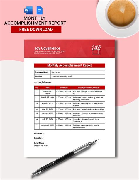 FREE Accomplishment Report Templates - Download in Word, Google Docs ...