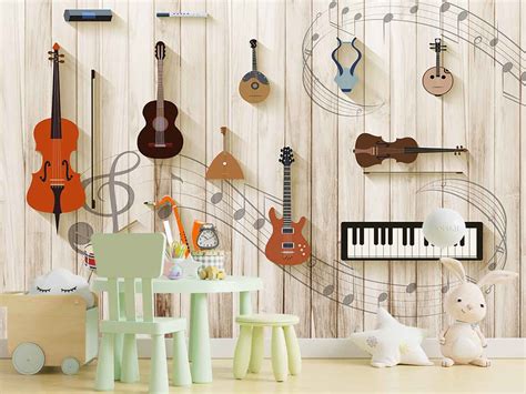 Music Instrumental Mural Wallpaper