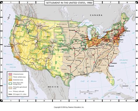 Atlas Map: Settlement in the United States, 1900