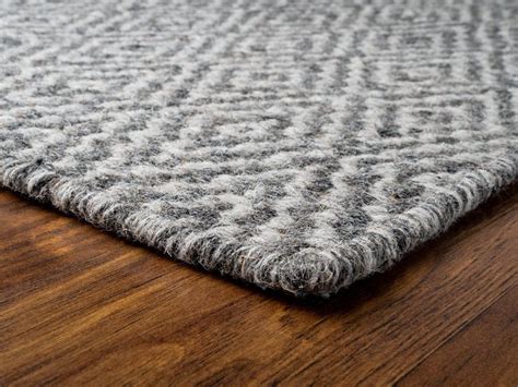 Oxford Grey Natural Wool Woven Rug - Hook & Loom