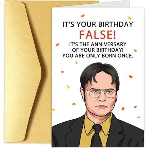 Buy Funny Office Birthday Card, Dwight Schrute Birthday Card, Bday ...