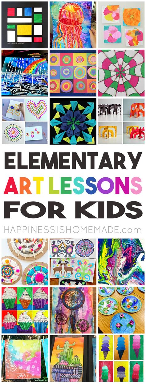 36 Elementary Art Lessons for Kids - Happiness is Homemade