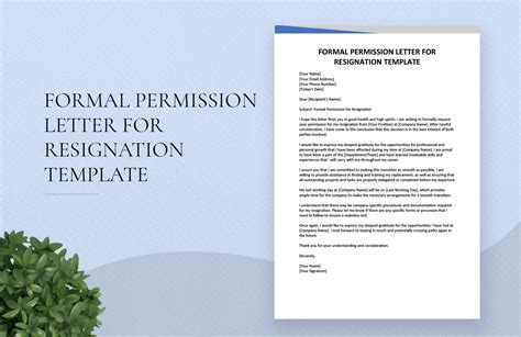 Formal Resignation Letter Template in Word - FREE Download | Template.net