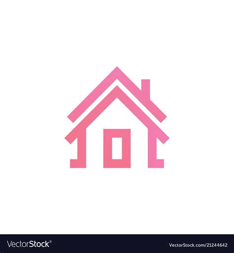 Simple house outline logo template Royalty Free Vector Image