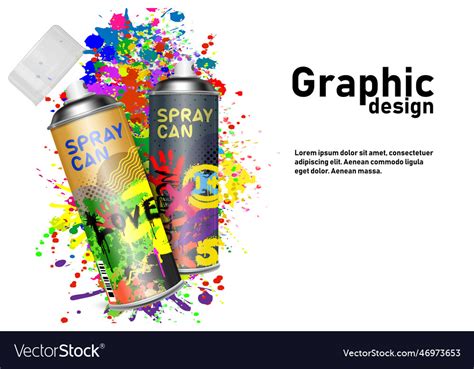 Aerosol paint for graffiti with art design Vector Image