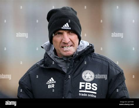 Leicester City manager Brendan Rodgers during a training session at the ...