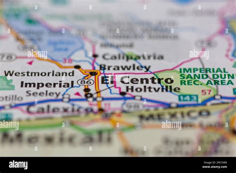 El Centro California USA shown on a Geography map or road map Stock Photo - Alamy