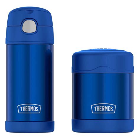 Thermos FUNtainer Lunch Set Bottle and Food Jar for Kids BPA Free Dishwasher Safe, 2 PC (Blue, 2 ...