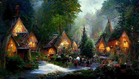 Elven village in the Forest : r/MidJourneyFantasy