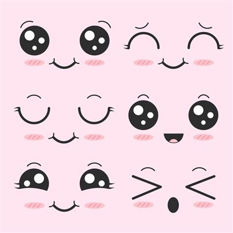 cute,face,kawaii,expression,emoji,love,expressions,set,smile,faces,happy,icon,emotion,emoticon ...