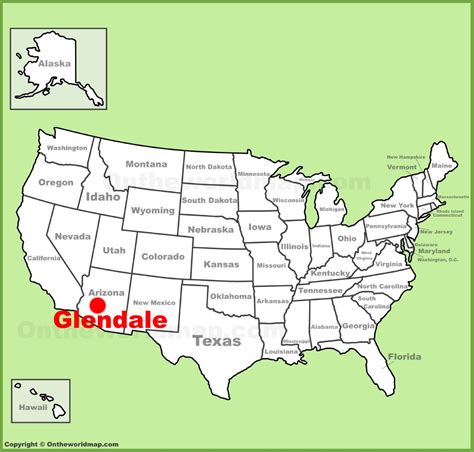 Glendale location on the U.S. Map - Ontheworldmap.com