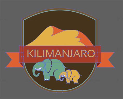 Kilimanjaro iconic elements vector eps png
