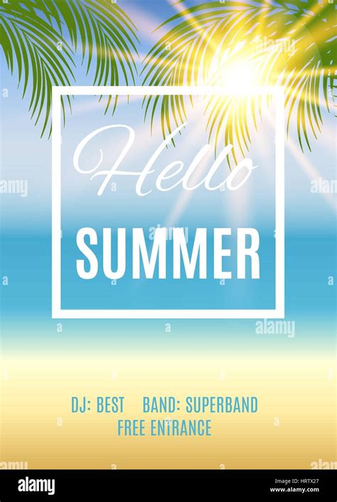 Summer party poster background. Vector illustration Stock Vector Image & Art - Alamy