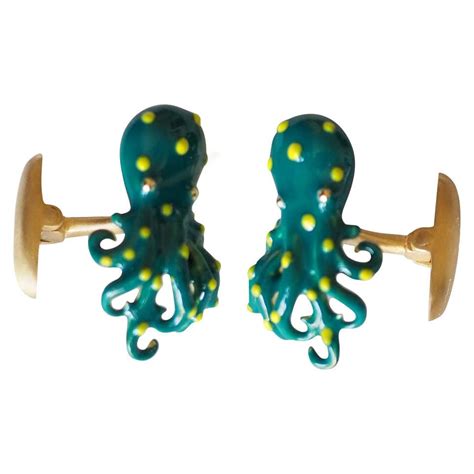 Carved Coral Octopus Cufflinks at 1stDibs