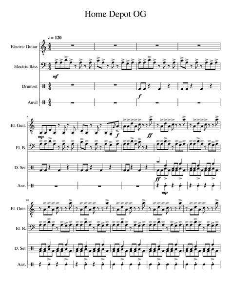 Home Depot Theme Sheet music for Drum Group, Guitar, Bass, Percussion Metal (Other) (Mixed ...