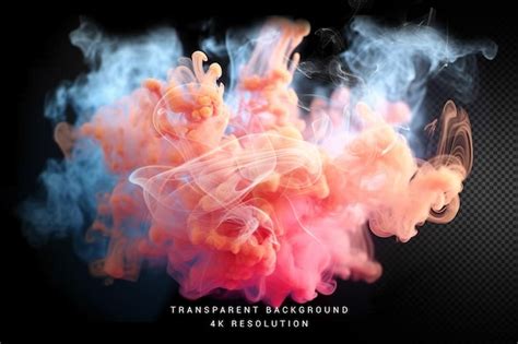 Premium PSD | Bright pink smoke and cloud transparent background