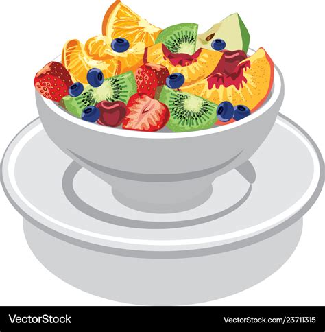 Fresh fruit salad Royalty Free Vector Image - VectorStock