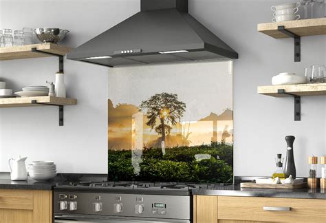 Kitchen Glass Splashback-Tempered Glass Backsplash Tile Kitchen ...