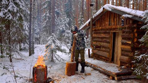 Surviving Winter in a Log Cabin | Off Grid Building - YouTube