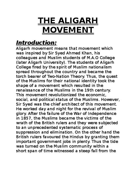 (DOC) Aligarh-movement | Mahnoor Akbar - Academia.edu