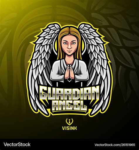 Guardian angel mascot logo design Royalty Free Vector Image