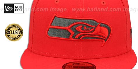 Seattle Seahawks NFL TEAM-BASIC Fire Red-Charcoal Fitted Hat