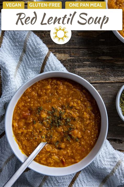 Easy Vegan Red Lentil Soup Recipe Made in One Pan