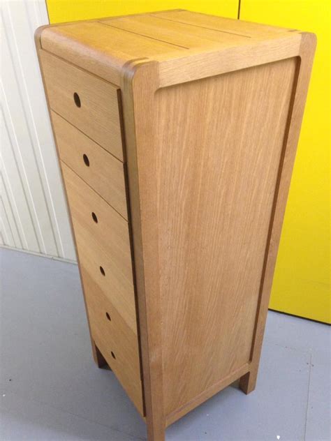 Habitat radius oak tallboy chest of drawers dresser sideboard - Laura Ashley John Lewis raft oka ...