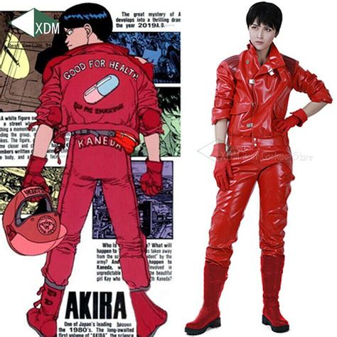 Fashion Akira Shotaro Kaneda Cosplay Costume Motorcycle Clothing Jacket Clothing, Shoes ...