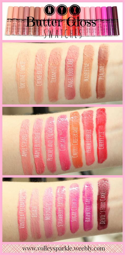 Nyx Butter Gloss Swatches | 20 Shades | Nyx butter gloss, Nyx butter, Nyx butter lipstick