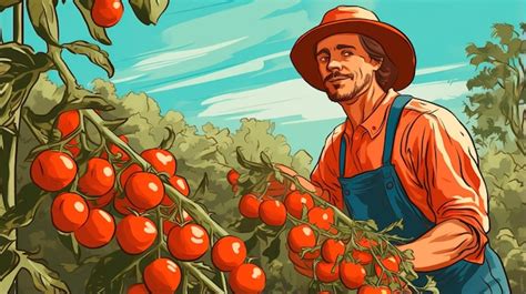 Premium AI Image | farmer in the field harvesting harvest