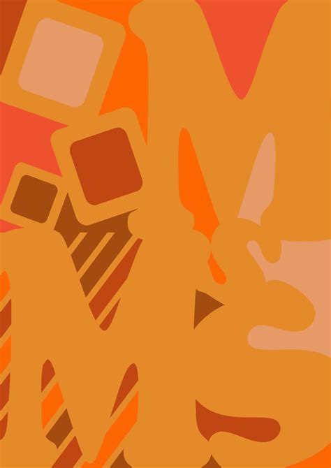 an orange and brown abstract painting with squares