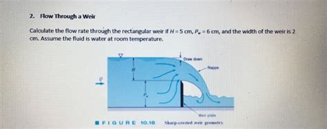 Solved Calculate the flow rate through the rectangular weir | Chegg.com