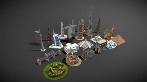 World Famous Landmarks - Buy Royalty Free 3D model by Zhang Shangbin (@zhangshangbin1314159 ...