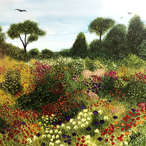 "Wildflower Field" flower landscape - Vera Worthington Fine Art