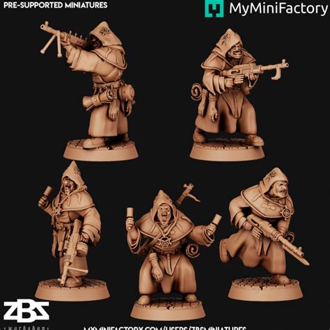 3D Printable Cultist Rabble. Cult Zealots. by ZBSminiatures